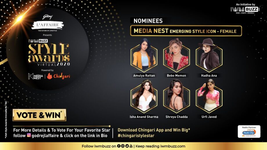 Vote Now: Who is the Emerging Style Icon (Female)? Urfi, Isha Anand Sharma, Shreya Chaddha, Bebo Memon, Hadha Ana, Amulya Rattan 1