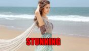 What is Sanaya Irani doing on the beach?