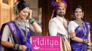 Actress Sharmishtha Raut & Tejas Desai Did Their 1st Photoshoot After Marriage With India’s Top Art Jewellery Brand Aditya Art Jewellery