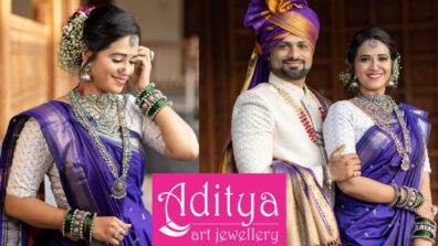 Actress Sharmishtha Raut & Tejas Desai Did Their 1st Photoshoot After Marriage With India’s Top Art Jewellery Brand Aditya Art Jewellery