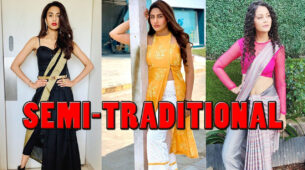 Erica Fernandes, Surbhi Chandna, Kaveri Priyam’s semi-traditional piece style game is always on point