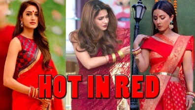 Hina Khan, Jennifer Winget, Erica Fernandes: Hot In RED Traditional Saree