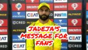 IPL 2020: Ravindra Jadeja’s special message for fans