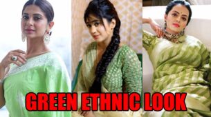 Navratri Festival 2020 Colours, GREEN: Jennifer Winget, Shivangi Joshi, Shrenu Parikh Green Ethnic Look