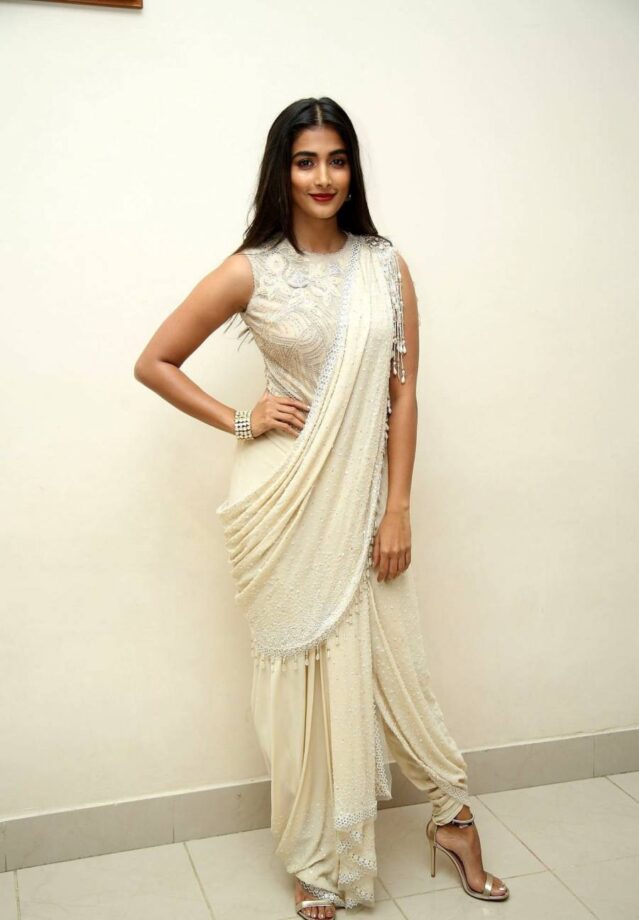 Pooja Hegde’s New Experimental Looks In Saree - 3