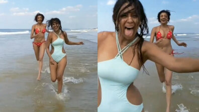 [Bikini Beach Running Video] Naagin fame Nia Sharma and Achint Kaur run on water wearing a bikini