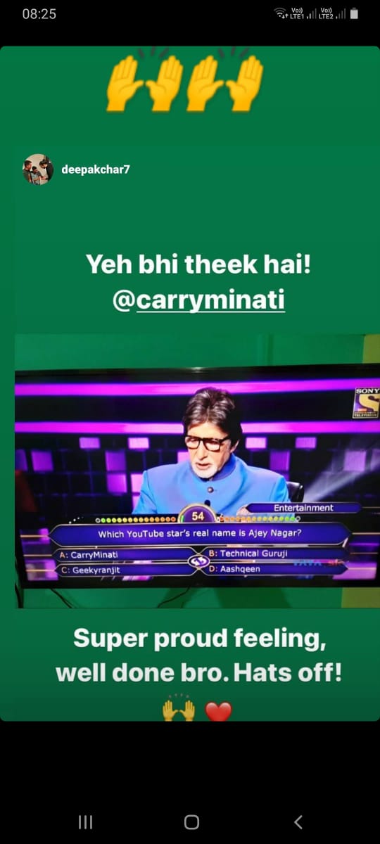 CarryMinati's epic moment with Amitabh Bachchan