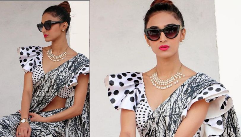 Erica Fernandes and Mouni Roy look drop-dead gorgeous in polka dot saree - 0