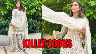 Hina Khan’s Killer Looks In Block Printed Cotton Gharara Set