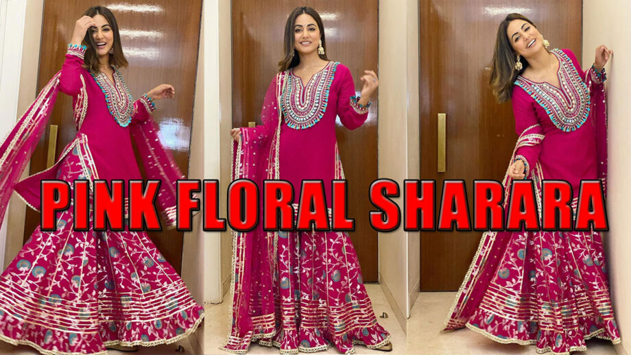 Hina Khan's Pink Modern Floral Sharara Suit Is An Ethnic Inspiration For Every Girl 7