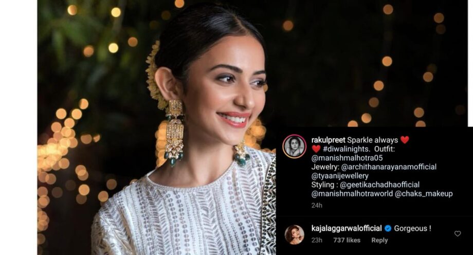 Rakul Preet Singh sets internet on fire with her ethnic Diwali look, Kajal Aggarwal leaves epic reply