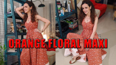 Sanaya Irani’s Killer Style In A Floral Orange Maxi Dress