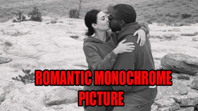 See Kim Kardashian & Her Husband Kanye West Pose For A ROMANTIC Monochrome Picture