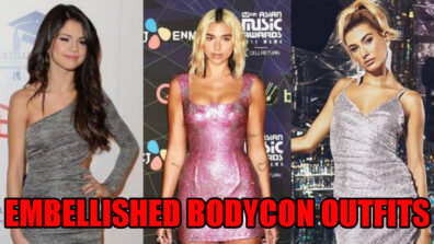 Selena Gomez, Dua Lipa, And Hailey Bieber’s Embellished Bodycon Outfit Pictures Goes Viral!