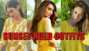 Sunset Hued Outfits Of Mouni Roy, Erica Fernandes, And Surbhi Jyoti 