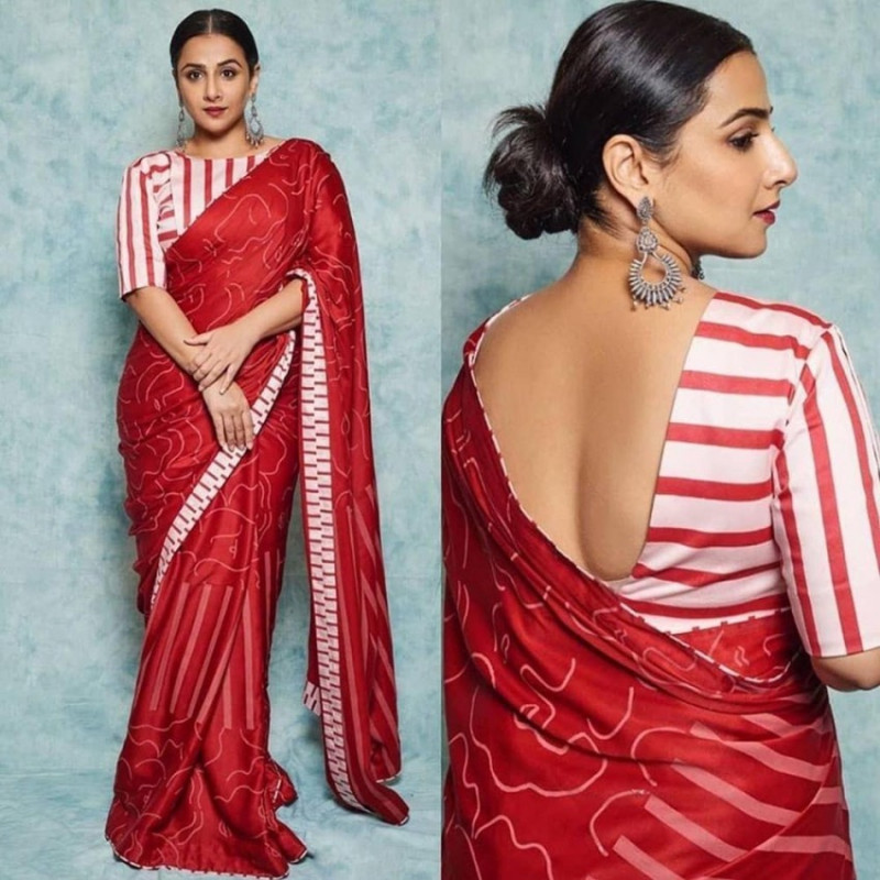 Taapsee Pannu, Vidya Balan And Kareena Kapoor In Red Saree With Stylish Blouses For Wedding Season - 1