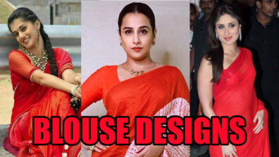 Taapsee Pannu, Vidya Balan And Kareena Kapoor In Red Saree With Stylish Blouses For Wedding Season