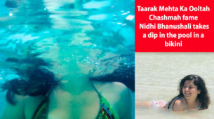 Taarak Mehta Ka Ooltah Chashmah fame Nidhi Bhanushali takes a dip in the pool in a bikini