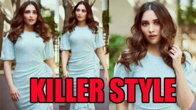 Tamannaah Bhatia’s Killer Style In Pastel Blue Knotted Dress