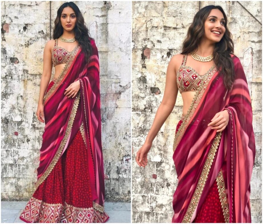 Want To Look Gorgeous In Sharara Saree? Take Some Ideas From Kiara Advani And Kajal Aggarwal - 0