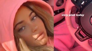 Watch Video: Kylie Jenner sets out for a fun long drive in hot pink look