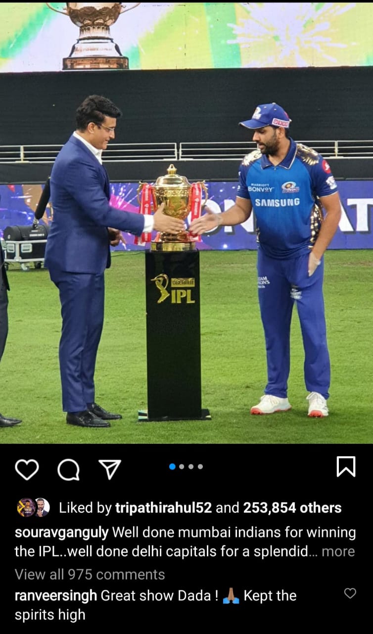 Why is Ranveer Singh praising Sourav Ganguly?