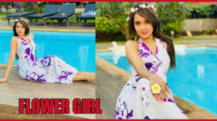 By the pool: Ashi Singh aka Yasmine is a gorgeous flower girl
