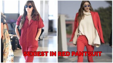 Dakota Johnson Or Gigi Hadid: Who Is The Attractive Diva In A Red Pantsuit?