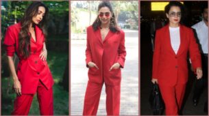 Deepika Padukone, Kangana Ranaut, Or Malaika Arora: Which Diva Has The Attractive Looks In A Red Pantsuit?