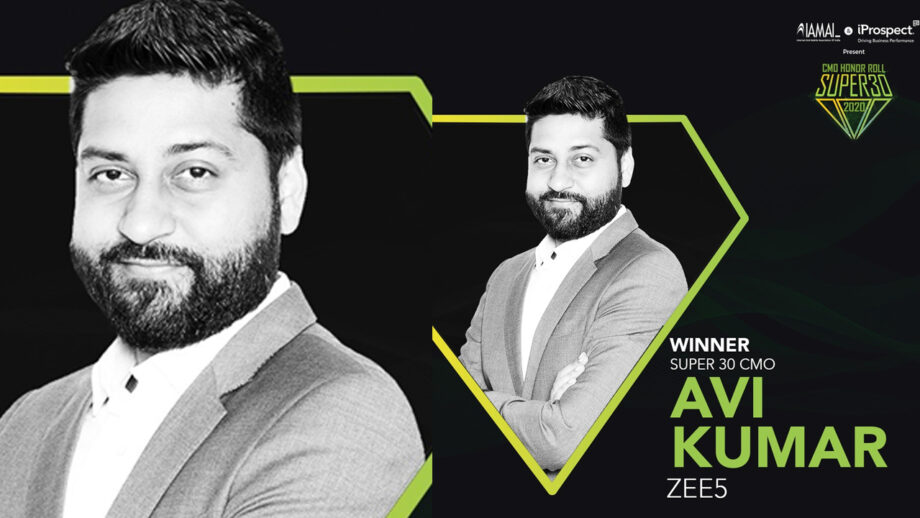 I would like to dedicate this recognition to my team: ZEE5 CMO Avi Kumar on winning big