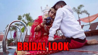 Kajal Raghwani Looks Too Hot To Handle In Bridal Outfit As She Sits By The Pool