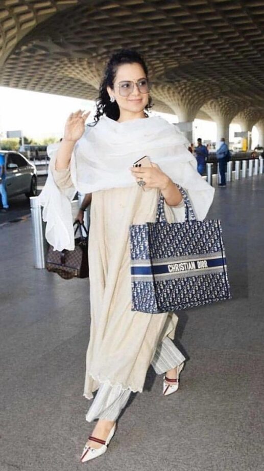 Kangana Ranaut Poses In White Outfit With Dior Bag; Watch Here - 1