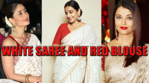 Kareena Kapoor Khan To Vidya Balan & Aishwarya Rai Bachchan: Who Has The Attractive Looks In A Red Blouse & White Saree?