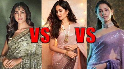 Katrina Kaif, Tamannaah Bhatia, Or Mrunal Thakur: Who Looked Attractive In Sequin Saree?