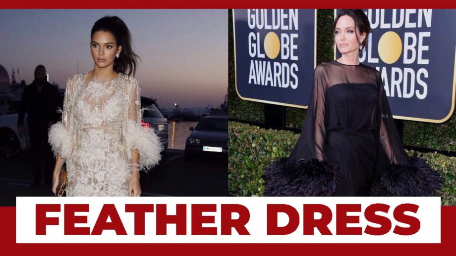 Kendall Jenner In White Or Angelina Jolie In Black: Whose Feather Dress Do You Wanna Steal?