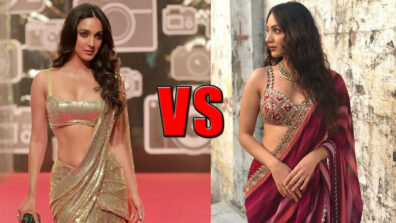 Kiara Advani In Red Glitter Saree Or Gold Glitter Saree: Which Is Her Attractive Look?