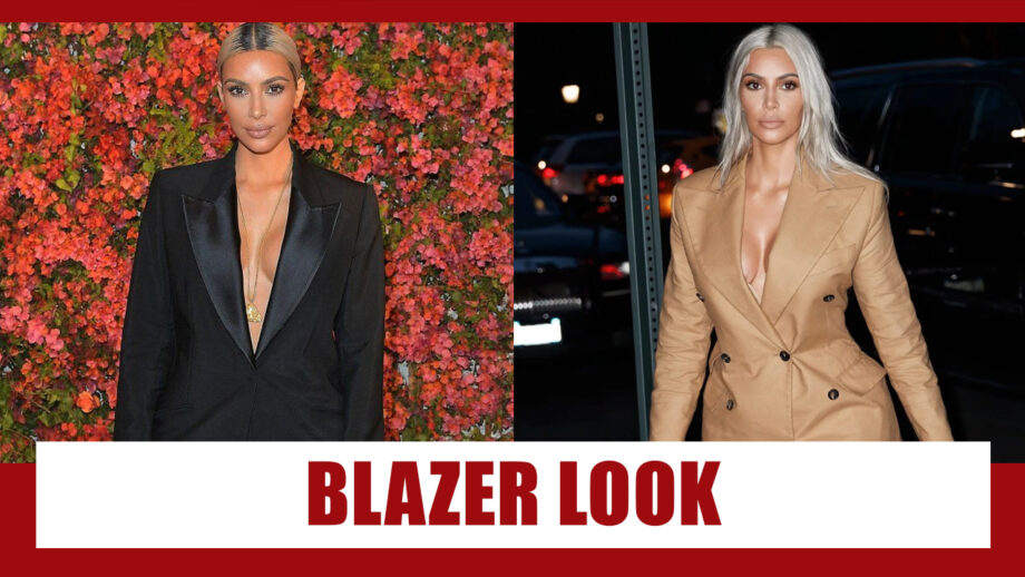 Kim Kardashian Top 3 Hottest Only Blazer Nothing Else Outfits Are Sure To Bring You Down On Your Knees 3