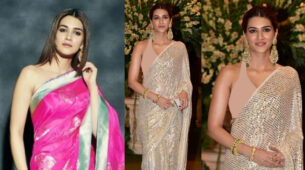 Kriti Sanon’s Attractive Looks in Silver Sequin Saree