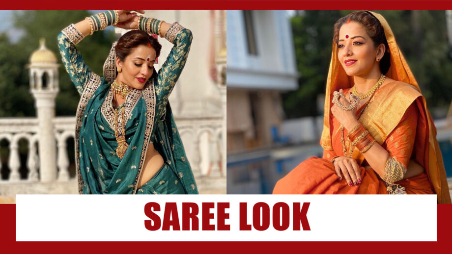 Monalisa In Orange Or Dark Green Desi Saree: In Which Saree She Had The Hottest Looks