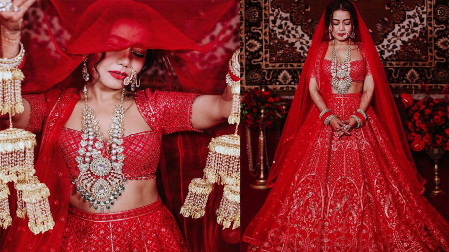 Neha Kakkar's Hot Red Bridal Lehenga Is A Piece Of Art: Have A Look 6
