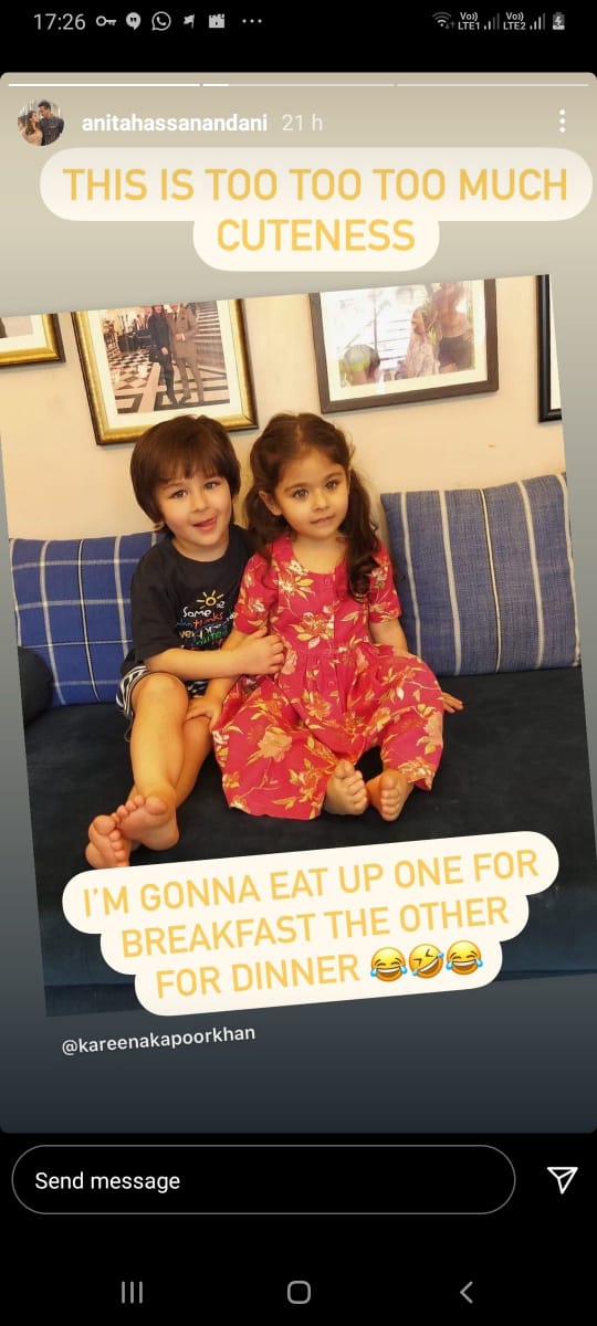 Oh So Cute: Mommy-to-be Anita Hassanandani wants to eat up Taimur Ali Khan and Innaya Kemmu