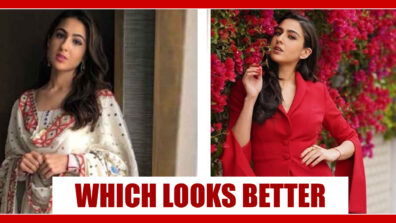 Sara Ali Khan In Her Latest White Ethnic Kurta or Red-Hot Pantsuit: Which Attire Looks Desirable?