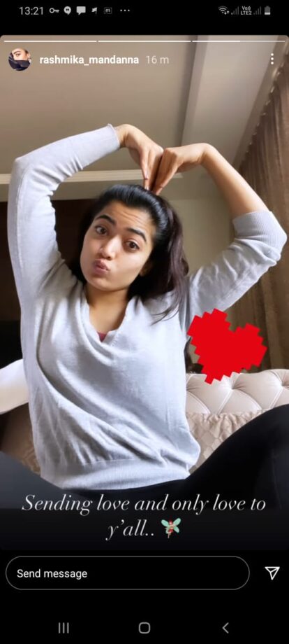 [] Sending love to all: Rashmika Mandanna drops love-filled latest cute photo, fans melt in admiration