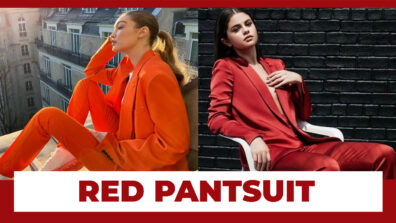 Take Cues From Gigi Hadid & Selena Gomez On How To Perfectly Style Your Red Pantsuit