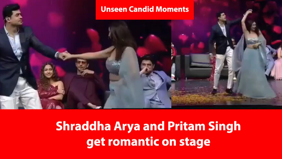 Unseen Candid Moment: Shraddha Arya and Pritam Singh get romantic on stage