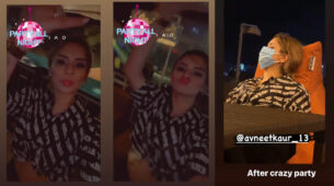 [Video] Christmas Fun: Avneet Kaur parties all night, falls asleep in public