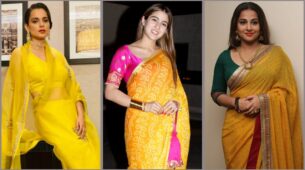 Vidya Balan, Sara Ali Khan, and Kangana Ranaut: Times When Celebrities Approved Yellow Saree For All Festivals