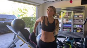 Watch Video: Kylie Jenner’s latest hot workout video in black bralette and tight yoga trousers is raising the heat