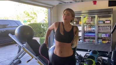 Watch Video: Kylie Jenner’s latest hot workout video in black bralette and tight yoga trousers is raising the heat