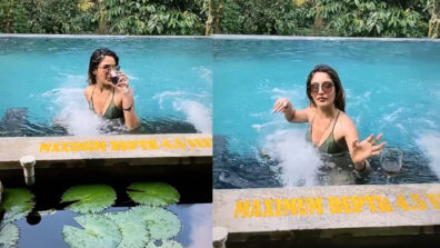 Water Baby: Surbhi Chandna enjoys a nice drink in a hot bikini in a pool, fans go crazy